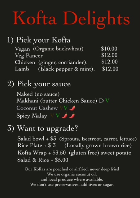 Kofta Delights Menu